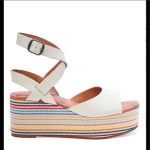 Lucky Brand White Multicolor Wedges